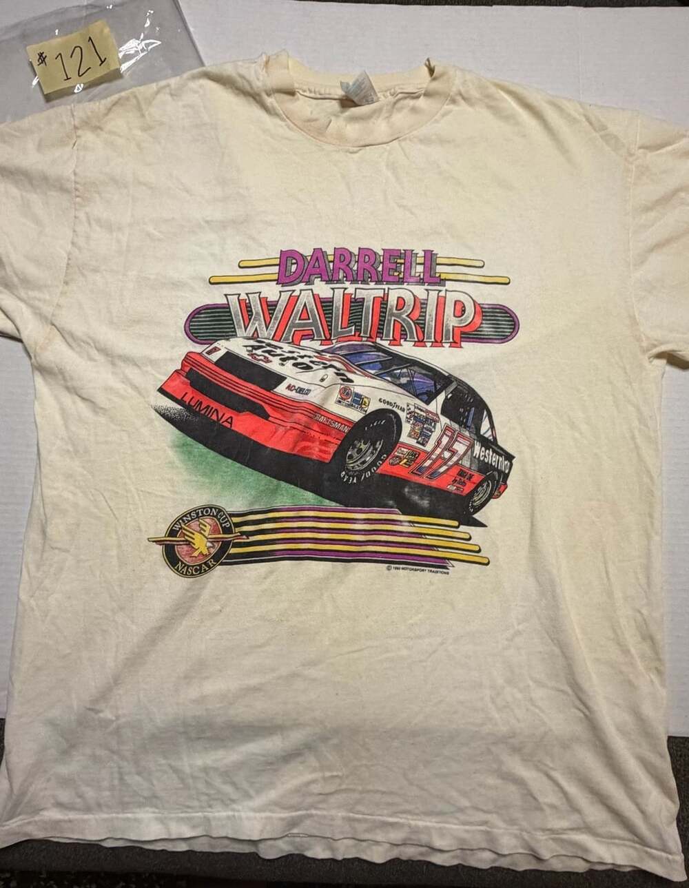 Vintage NASCAR Darrell Waltrip 1993 T-Shirt Size XL White